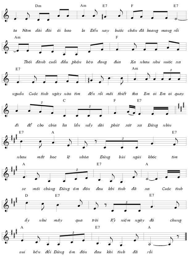 Sheet nhạc Không Nhìn Nhau Lần Cuối 3